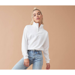 Sweat court col zippé femme personnalisé