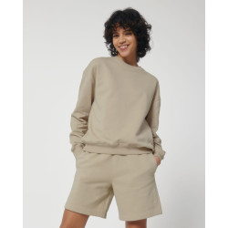 Sweatshirt unisexe à col rond, boxy et sec au toucher personnalisé