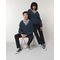 Le sweat-shirt unisexe à col V personnalisé